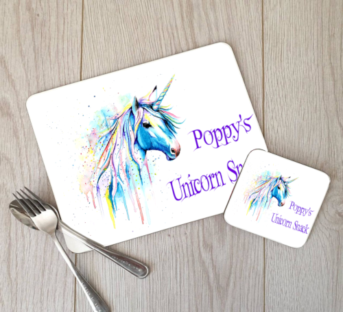 Unicorn Placemat and Coaster Set - Unicorn Snack